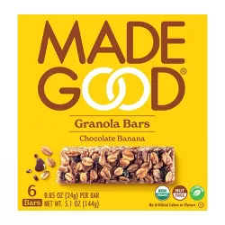 MadeGood Chocolate Banana Granola Bars - 5.1oz/6pk