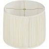 Springcrest Cascade 13" Top x 14" Bottom x 11" High x 11" Slant Lamp Shade Replacement Medium White Drum Round Modern Silk Pleated Washer Harp Finial - 4 of 4