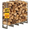 CuisinSmart 12FT Firewood Rack with 600D Oxford Waterproof Cover Combo Set, Heavy Duty Steel Log Storage Rack - Wood Pile Holder Organizer - 2 of 4