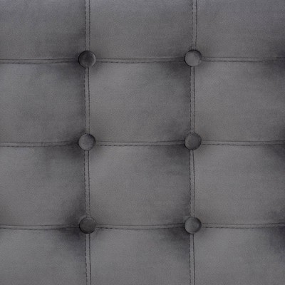Kaylee Gray Velvet Tufted Storage Ottoman Bench