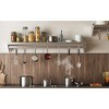 Whizmax Metal Storage Rack with Backplash for Kitchen,12" x 24" Stainless Steel Wall Mount Shelf with 5 Hooks - 3 of 4