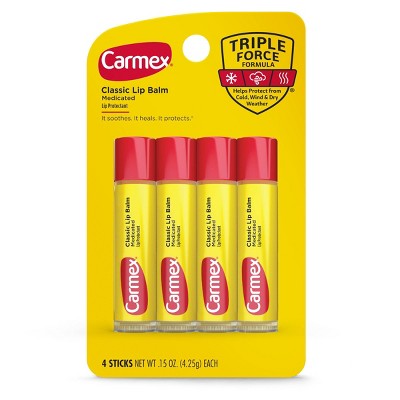 Carmex Classic Lip Balm Medicated Stick - 4pk/0.60oz