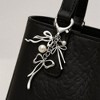 Anna-Kaci Silver Bow Keychain with Pearl Charms and Heart Clasp Accent - Silver - 2 of 4