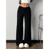 Clearlove Women's High Waist Wide Leg Pants Stretchy Button Fly Casual Palazzo Trousers with Zip Closure - 4 of 4