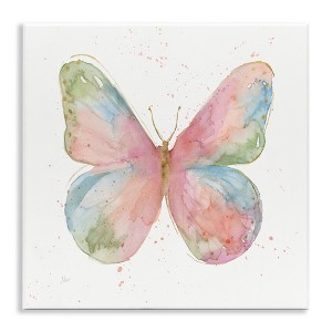 Stupell Industries Children's Spring Butterfly Abstract Watercolor Pattern Wings Wall Plaque Art - 1 of 4