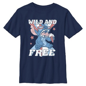 Boy's Lilo & Stitch Fourth of July Wild and Free T-Shirt - 1 of 4
