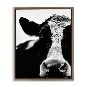 Stupell Industries Cow Face Portrait Floating Frame Canvas Art - 1 of 4