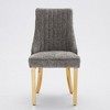 TIRAMISUBEST Rayon Cloth Dining Chairs Set of 2, Upholstered Kitchen Chairs with Solid Back & Golden Steel Legs - 4 of 4