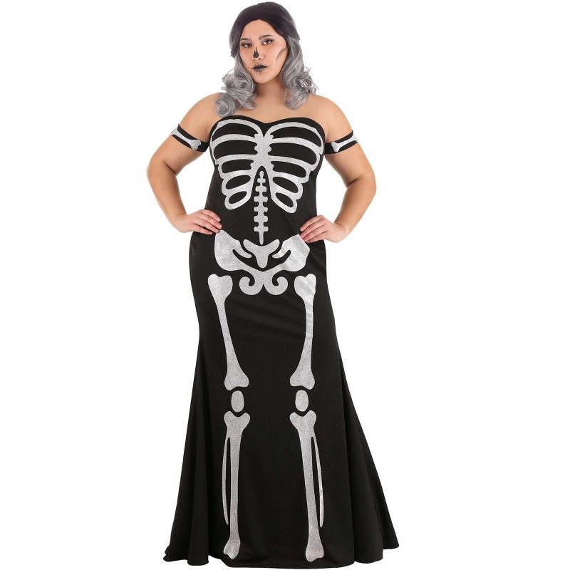 HalloweenCostumes.com Plus Size Women's High Fashion Skeleton Costume, 1 of 7
