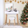 Tangkula Makeup Vanity Table W/Flip Top Mirror 2-in-1 Dresser & Stool - 2 of 4