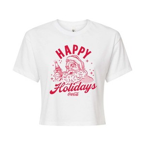 Women's - Coca-Cola - Happy Holidays Coke Cropped Graphic T-Shirt - 1 of 4