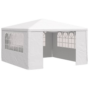 vidaXL Party Tent White Polyethylene 13.1 x 13.1 ft - 1 of 2