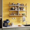 Wall Mounted Floating Pipe Shelving 3 Tier Coffee Bar Shelf White Faux Marble Kitchen Organization Storage Rack Home Decor - 3 of 4