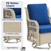 Jojoka 3pc Outdoor Wicker Rocking Bistro Set with 2 Swivel Chairs & Glass-Top Table, Rattan Patio Furniture with Cushions for Porch, Backyard - 4 of 4