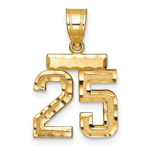 Black Bow Jewelry 14k Yellow Gold, Varsity Collection, Small D/C Pendant Number 25 - 1 of 3