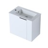 Bathroom Vanity with Sink, White Plywood 22" Bathroom Storage Cabinet Floor Floating, Soft Close Sliding Barn Door Free Standing Single Basin Vanity - 3 of 4