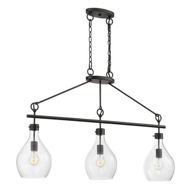 Pulaski 3-Light Oiled Bronze Chandelier with Clear Glass Shades