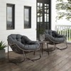 DSVIMOY Outdoor Rattan Rocking Chair, Padded Cushion Rocker Recliner Chair Outdoor for Front Porch, Living Room, Grey, 43.7"*37.2"*31.5" - 2 of 4