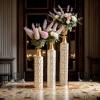 Gilded White Metal Vase Trio Set, 3D Floral Relief Cylinder Vases, Mother's Day Gift Home Décor Centerpiece - 4 of 4