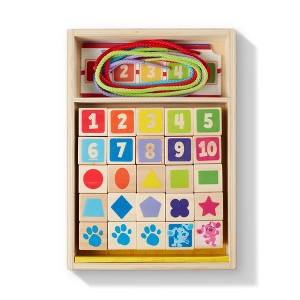 Melissa & Doug Blues Clues & You! Wooden Lacing Beads - 25 Beads, 4 Cords - 1 of 4
