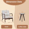 Gulches Mid-Century Modern Accent Chair & Coffee Table Set - Vintage Luxury Style (Antique Dark Gray Chair/Walnut-Tone Table), Rubberwood Frame - 2 of 4