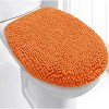 Home Mart Goods 2 Piece Set Orange Soft Cozy Plush Chenille Bath Mat Bathroom Rug & Toilet Seat Cover - 2 of 4