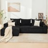 Modular L-Shaped Cloud Sofa – 110" Convertible Chenille Sectional w/Ottomans, Washable & No Assembly - 2 of 4