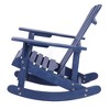 34.50INCH,Adirondack Rocking Chair Solid Wood Chairs Finish Outdoor Furniture for Patio,Navy Blue - 4 of 4