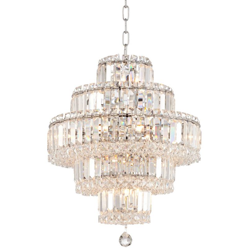 Vienna Full Spectrum Magnificence Chrome Chandelier 18 1/2" Wide Modern Faceted Crystal Glass 18-Light LED Fixture for Dining Room Home Kitchen Island, 1 of 7