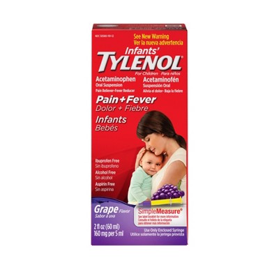 Image of Infants' Tylenol Pain Relief Liquid - Acetaminophen - Grape - 2 fl oz