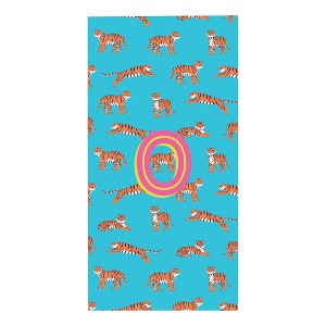Personalization Mall Tiger Print Initial 30x60 Beach Towel - 1 of 2