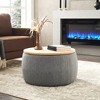 LOVMOR Round Storage Ottoman - 2 of 4