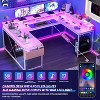 Nasitip 78.8" U-Shaped Desk w/Power Outlets, LED Lights & Monitor Stand – Reversible L-Shaped Office/Gaming Desk w/Storage - 4 of 4