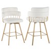 MAYEERTY 26 Counter Height Bar Stools Set of 2 180 Swivel Upholstered Metal Legs Kitchen Island - 4 of 4