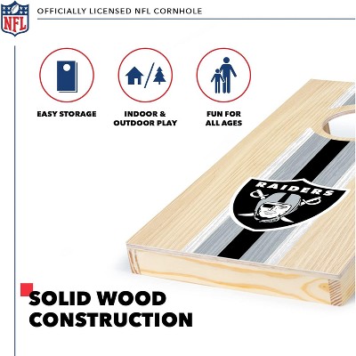 NFL Las Vegas Raiders 1'x2' Natural Wood Cornhole Set with Bean Bags