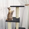 vidaXL Cat Tree Dark grey Engineered wood, plush, sisal Medium - 3 of 4