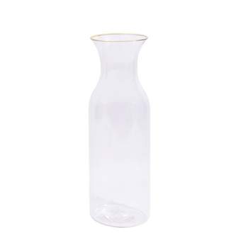 JoyJolt Hali Glass Carafe Bottle Water or Juice Pitcher with 6 Lids - 35 oz  - Set of 3