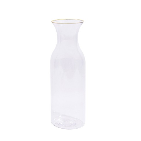 1 Liter Glass Carafe - Drink Pitcher & Elegant Wine Carafe Decanter -  Carafe Set of 4 - Mimosa Bar Carafes & Juice Glasses - Easy Pour Bottle