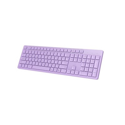 Evo Bytes Purple Ergonomic Wireless Silent Keyboard