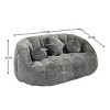 SEVOBAL Sofas Lazy Bean Bag Sofa High Back Lounge Chair with Foam Filling Armrests for Living Room Bedroom, Gray, 63.78"*43.7"*26.77" - 2 of 4
