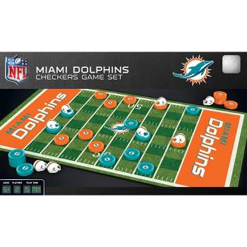 MasterPieces Officially licensed NFL Miami Dolphins Checkers Board Game for Families and Kids ages 6 and Up