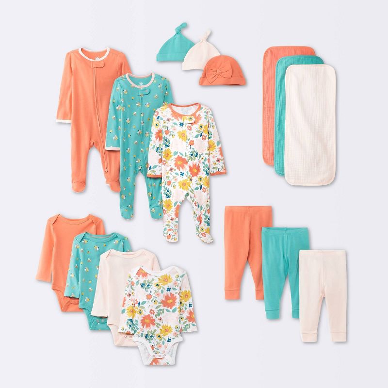 Baby Girls' Layette Garden Gifting Bundle - Cloud Island™ Floral, 1 of 9
