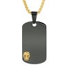Steeltime 24" Men's two tone black ip and 18k gold plated stainless steel dog tag and skull pendant - 2 of 4