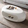 NicBex Modern Oval Fiberglass Coffee Table,Center Cocktail Table for Living Room,Bedroom,Black/White - 4 of 4