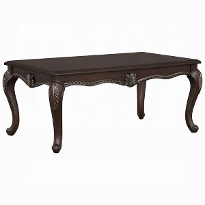 Royal Hampton Coffee Table, European Style Carved Classic Cherry Brown Wood, 48 Inch - 1 of 4