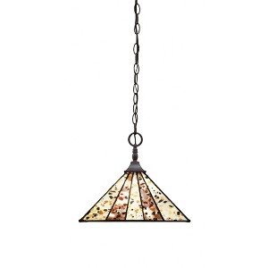 Toltec Lighting Any 1 - Light Pendant in  Dark Granite with 14" Fiesta Art Glass Shade - 1 of 1