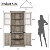 67" Tall Corner Cabinet with Storage, Corner Hutch with Glass Door and Adjustable Shelves - 3 of 4