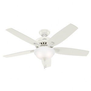 Hunter Fresh White Newsome Lighted Ceiling Fan Fresh White Finish 52" Blades with Light Kit and WhisperWind Motor - 1 of 4