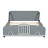 Twin Size Gray Car-Shaped Platform Bed with Wheels - 3 of 4