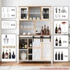 70'' Home Wine Bar Cabinet with Storage Hutch, Tall Coffee Bar Cabinet w/ Sliding Barn Doors, Bottle Glasses Rack, Farmhouse Coffee Bar - 4 of 4
